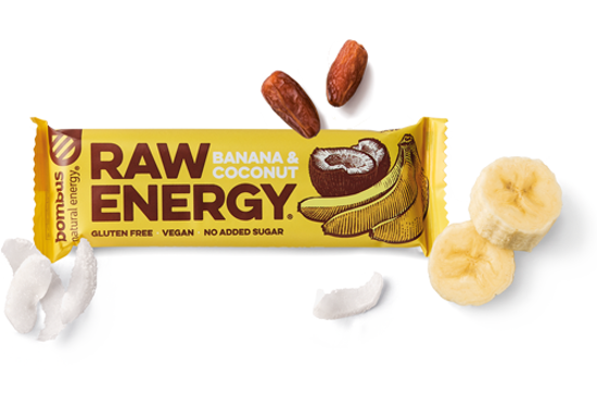 Obrázek Raw Energy Banana a Coconut 50g Bombus