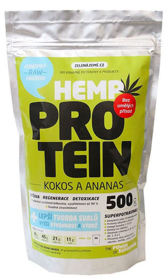 Obrázek Konopný protein s ananasem 500g Zelená Země