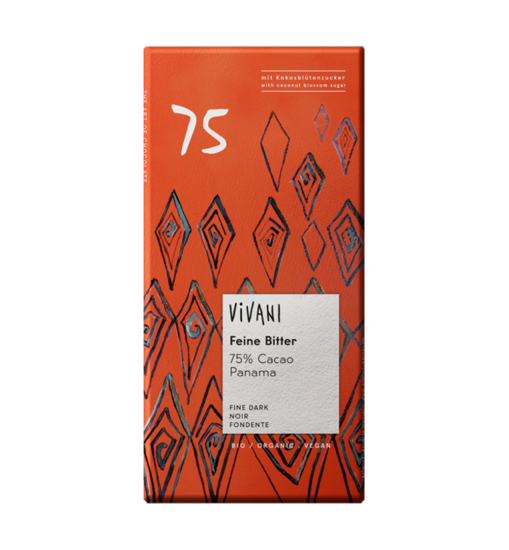 Obrázek BIO hořká čokoláda 75% s kokosovým cukrem 80g Vivani