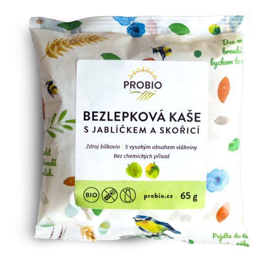 Obrázek Bezlepková kaše s jablíčkem a skořicí 65g ProBio