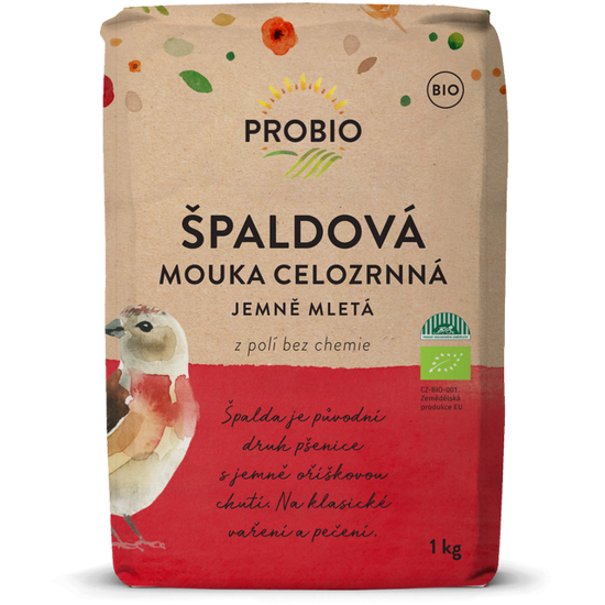 Obrázek Celozrnná mouka špaldová jemně mletá BIO 1kg Pro Bio