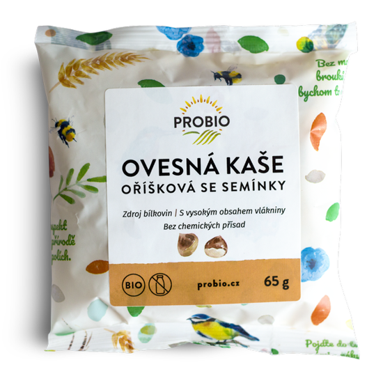 Obrázek Kaše ovesná oříšková se semínky 65g Bio Probio