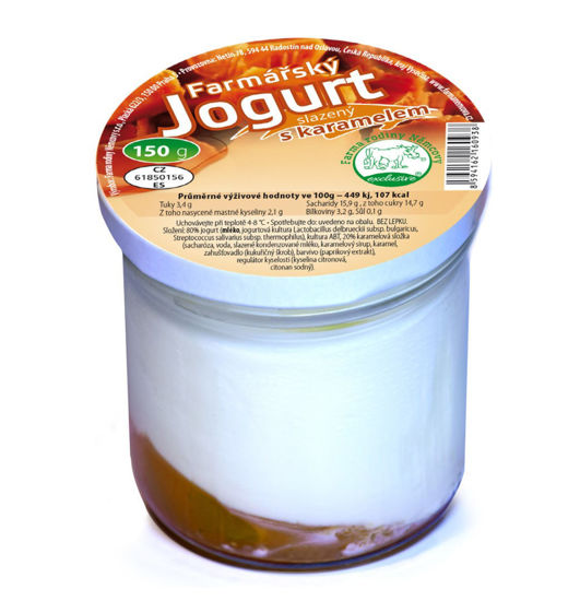 Obrázek Farmářský jogurt s karamelem 150g sklo Farma rodiny Němcovy