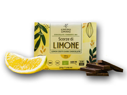 Obrázek Cacao Crudo hořká čokoláda s citronovou kůrou 30g